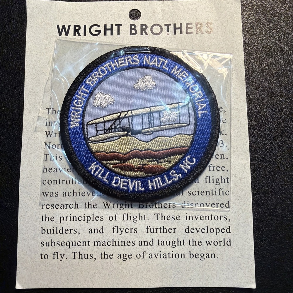 WRIGHT BROTHERS NATIONAL MEMORIAL Kill Devil Hills North Carolina Souvenir Patch
